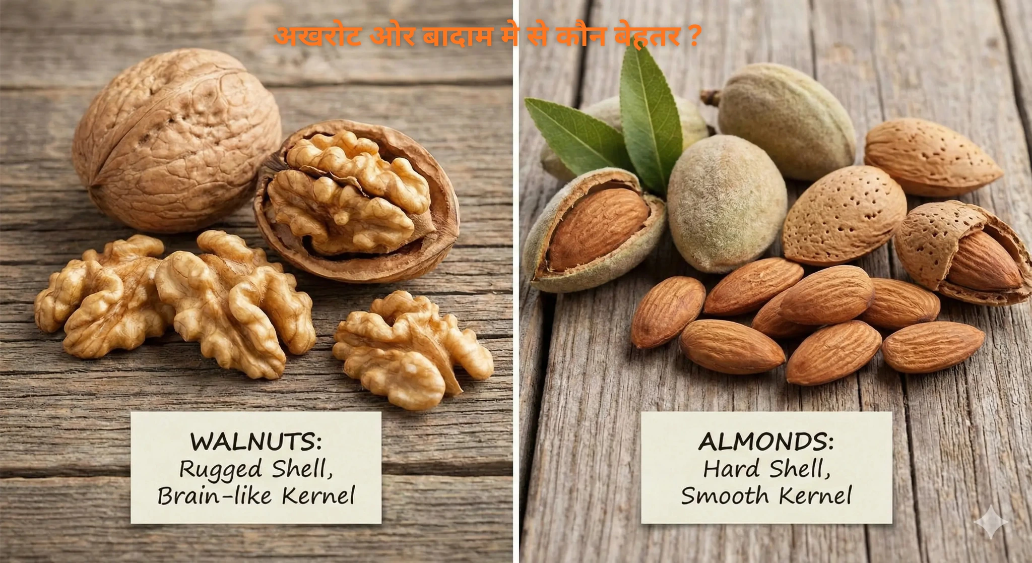 अखरोट और बादाम का फर्क