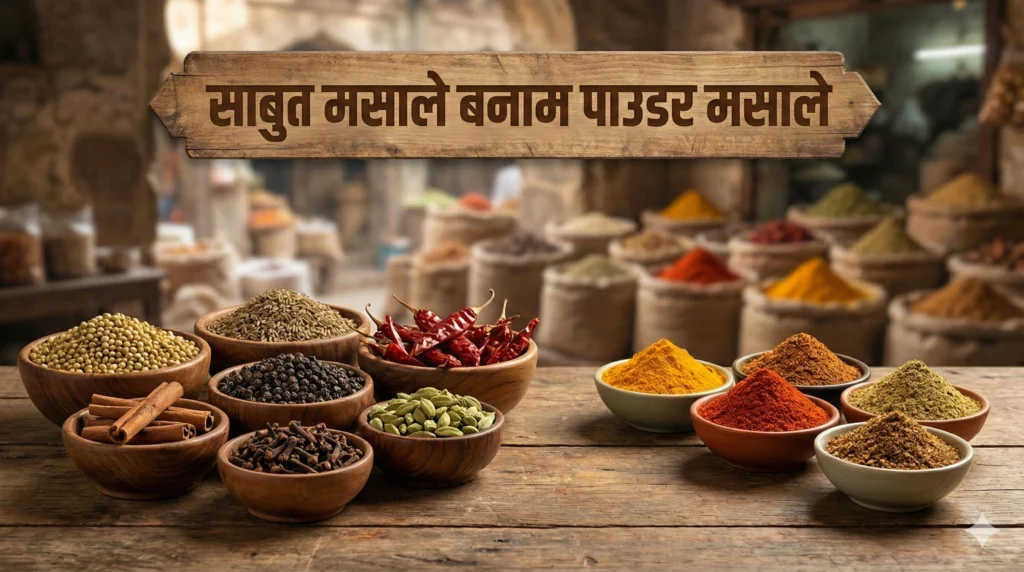 साबुत मसाले बनाम पाउडर मसाले की तुलना – भारतीय रसोई में पूरे और पिसे मसाले